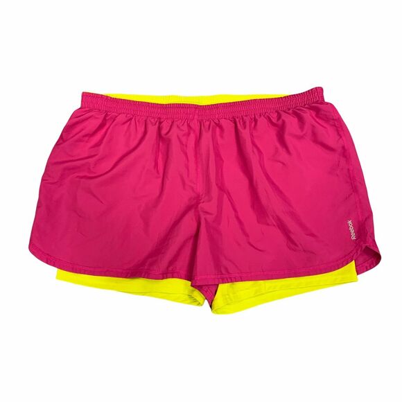 Reebok Play Dry Running Shorts Women's Size XL Hot Pink Inner Tights Athletic - Picture 1 of 11